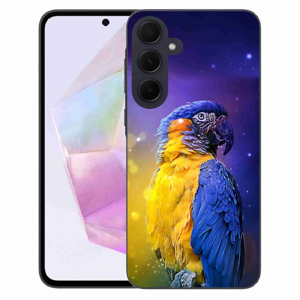 Gél tok mmCase a Samsung Galaxy A35 5G készülékhez - papagáj ara 1