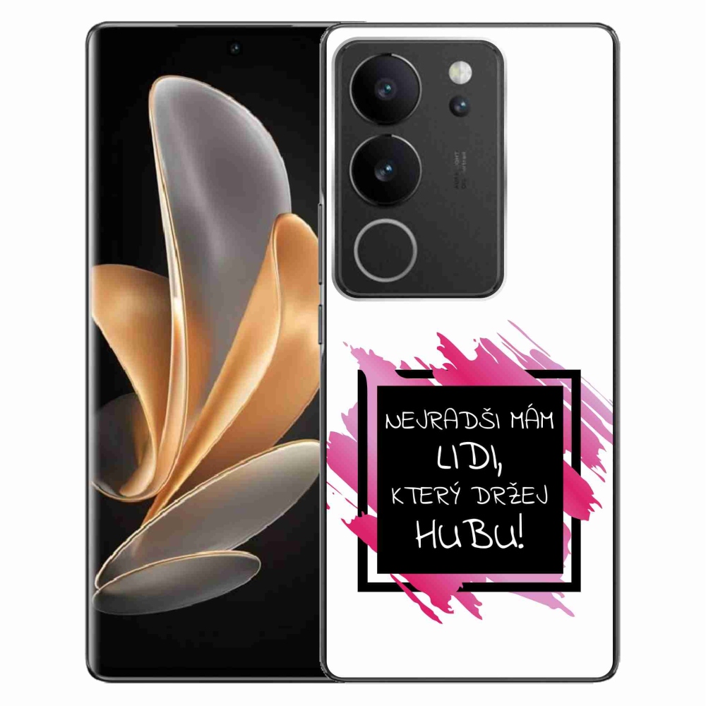 Gél borító mmCase a Vivo V29 5G-hez - vicces szöveg 7 fekete-fehér háttér