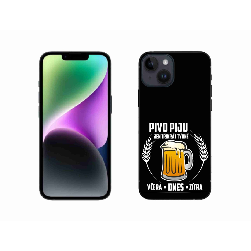 Gél borítás mmCase iPhone 14 készülékhez - sör motívum fekete háttér
