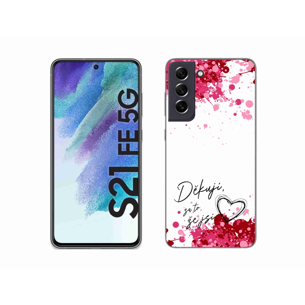 Gél borítás mmCase Samsung Galaxy S21 FE 5G - szerelmes szöveg 2 fehér háttér