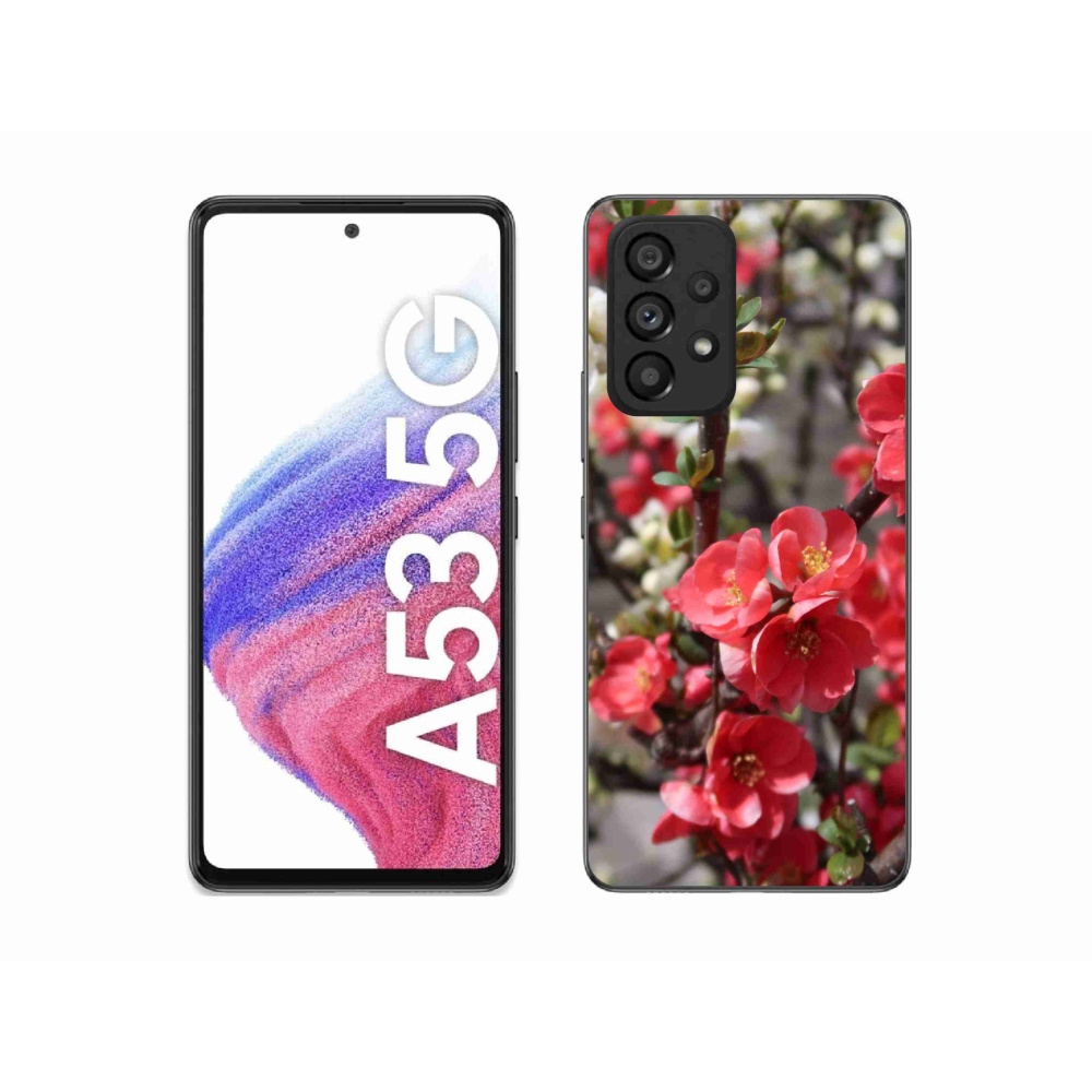 Gél védőhuzat mmCase Samsung Galaxy A53 5G - piros virágok