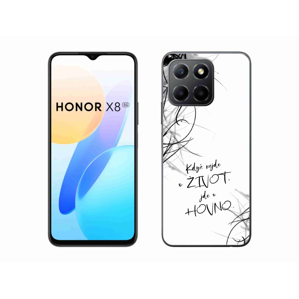 Gél borító mmCase a Honor X8 5G/Honor 70 Lite 5G készülékhez - vicces szöveg 16 fehér háttérrel