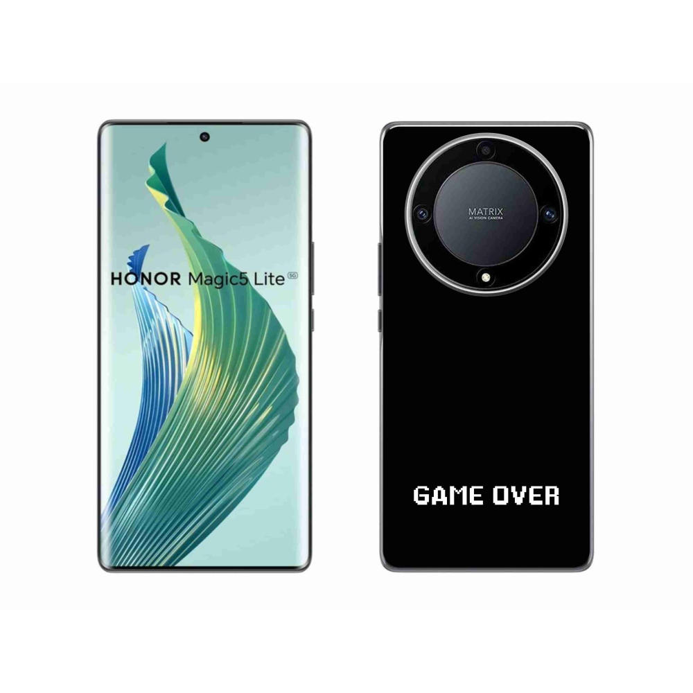 Gél borítás mmCase a Honor Magic 5 Lite 5G számára - játék fekete háttérrel