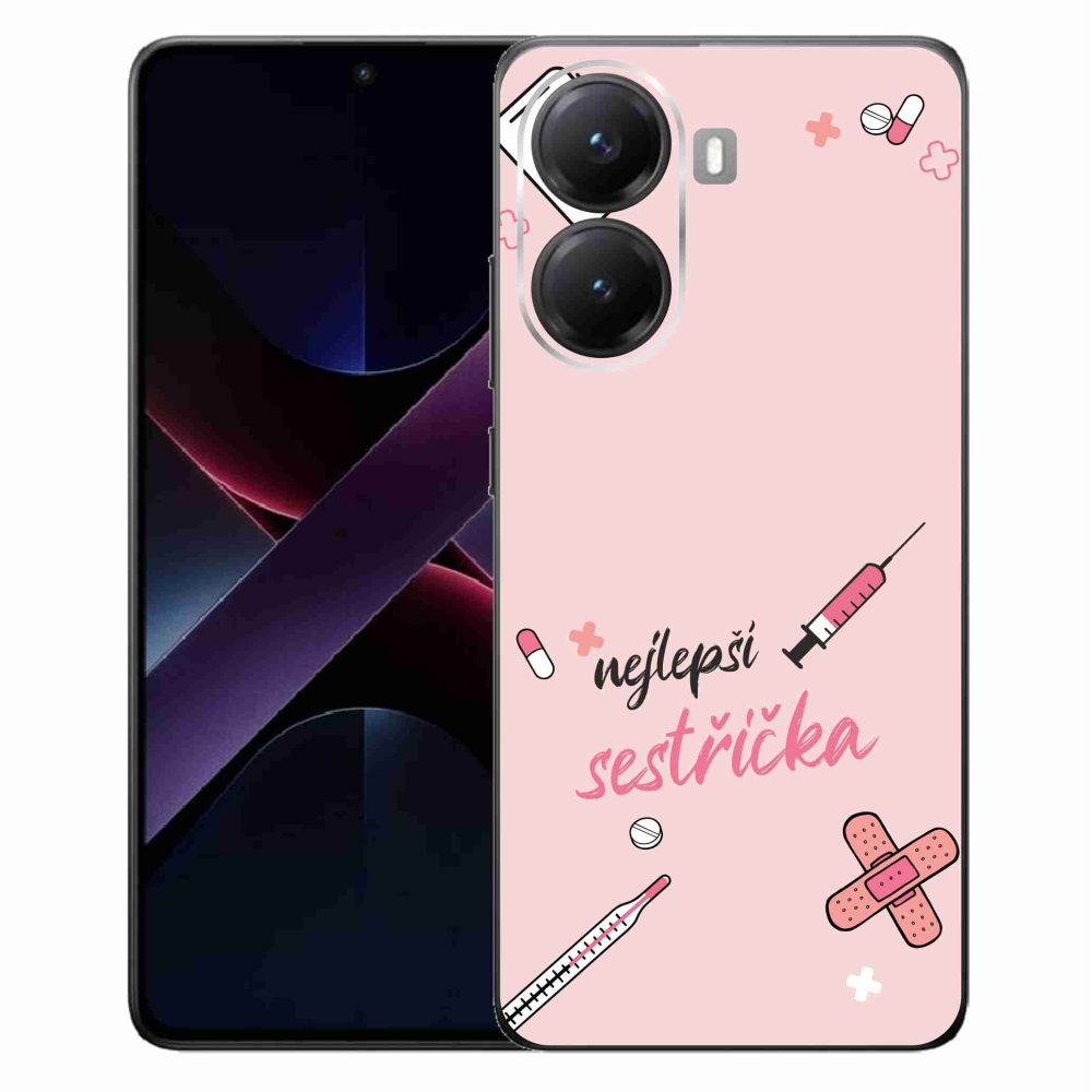 Gél borító mmCase a Xiaomi Poco X7 Pro 5G-n - a legjobb kishúg rózsaszín háttérrel