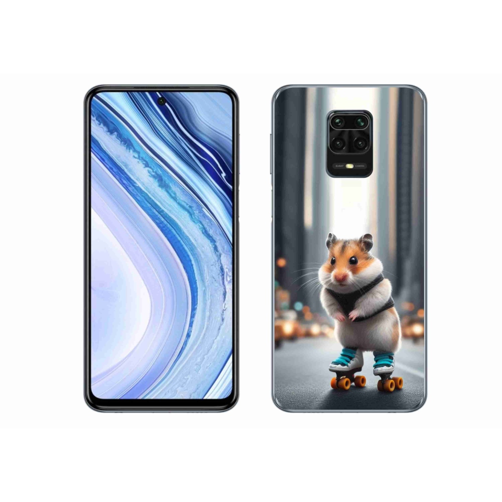 Gél borítás mmCase a Xiaomi Redmi Note 9 Pro-hoz - hörcsög a korcsolyán