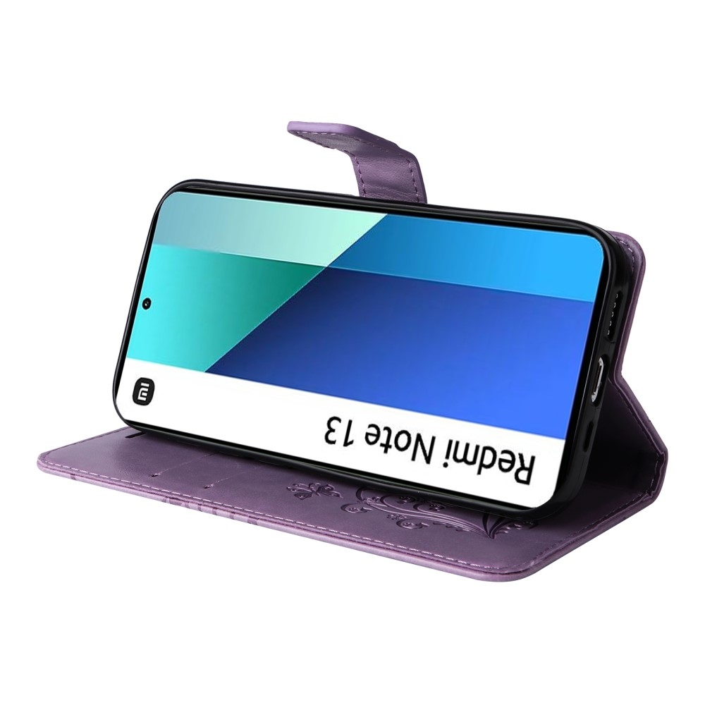 Nagy pillangó könyv tok Xiaomi Redmi Note 13-hoz - lila