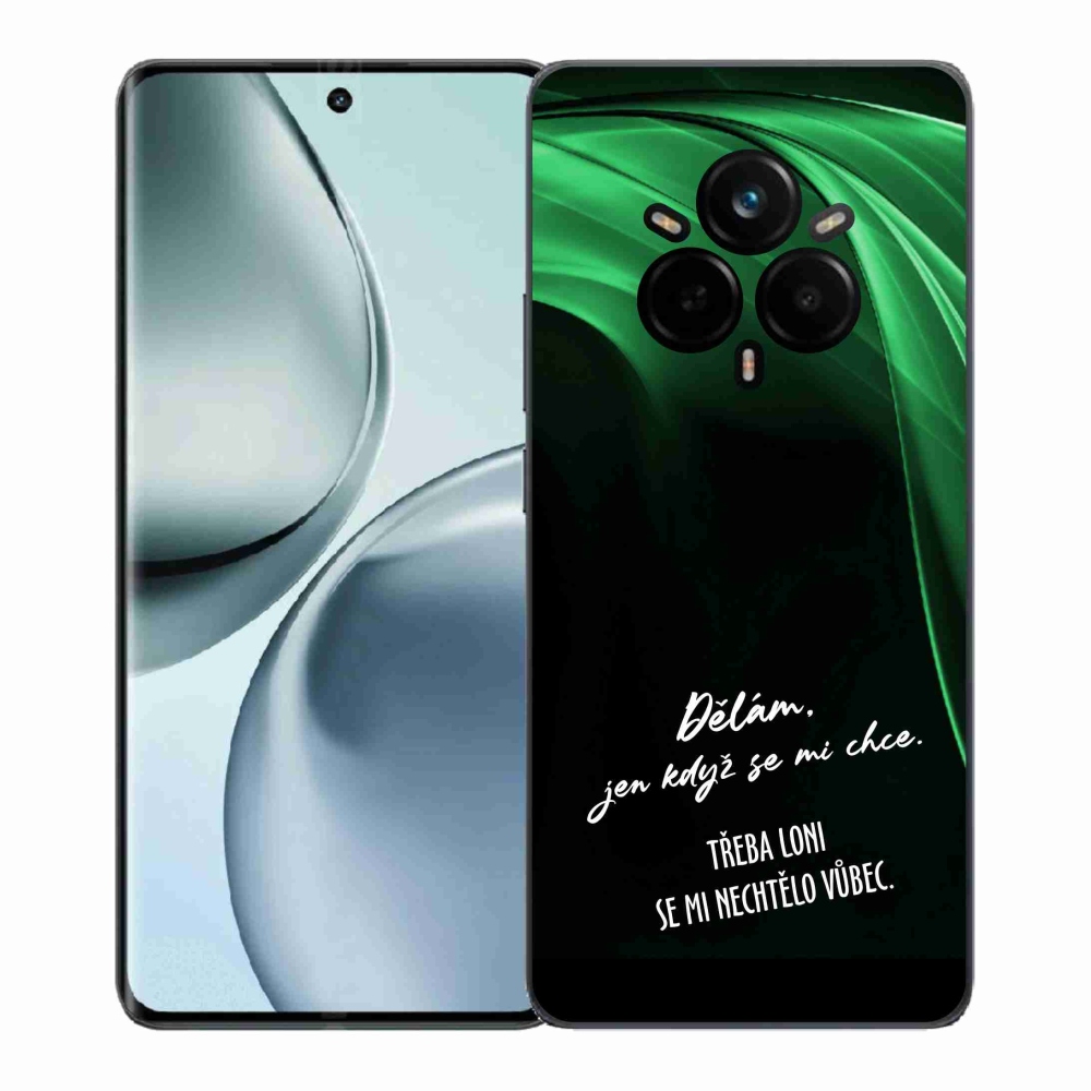 Gél borító mmCase a Realme 14 Pro+ 5G készülékhez - vicces szöveg 12 fekete háttér