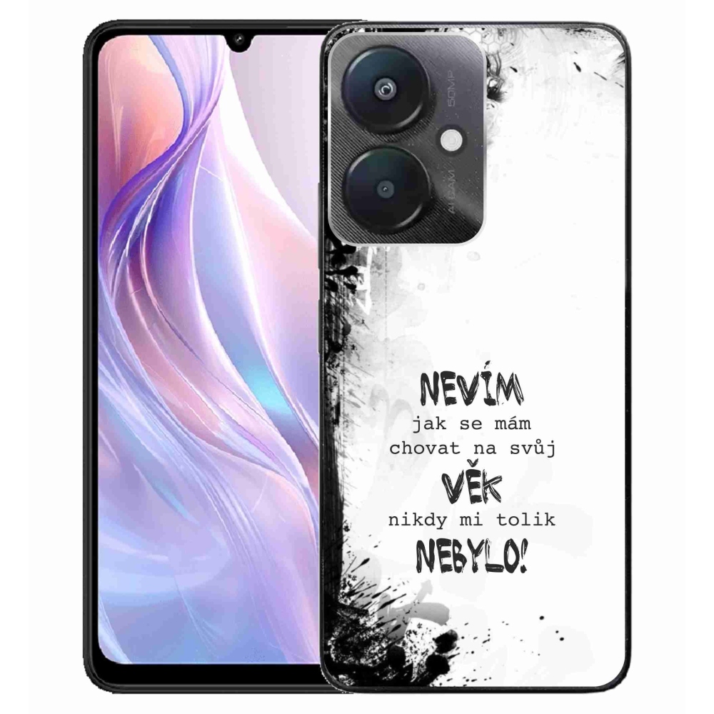 Gél borító mmCase a Xiaomi Redmi 13C 5G-hez - vicces szöveg 14 fehér háttérrel