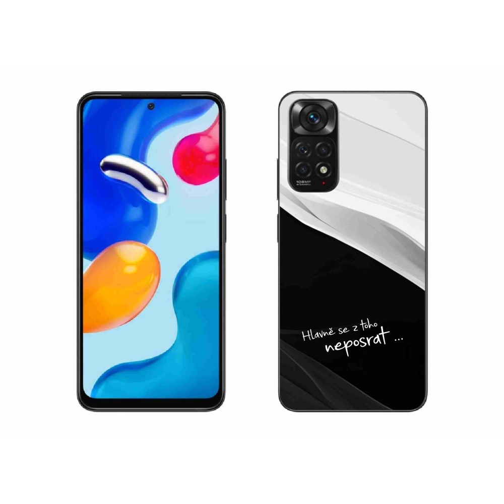 Gél borító mmCase a Xiaomi Redmi Note 11 4G-hez - vicces szöveg 13 fekete és fehér háttérrel