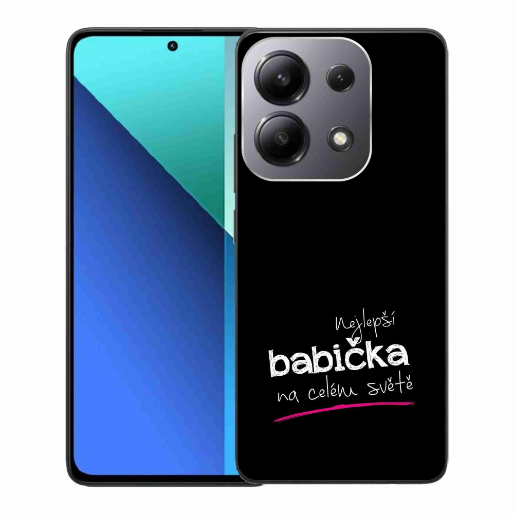 Gél borító mmCase a Xiaomi Redmi Note 13-on - a legjobb nagymama 4 fekete háttérrel