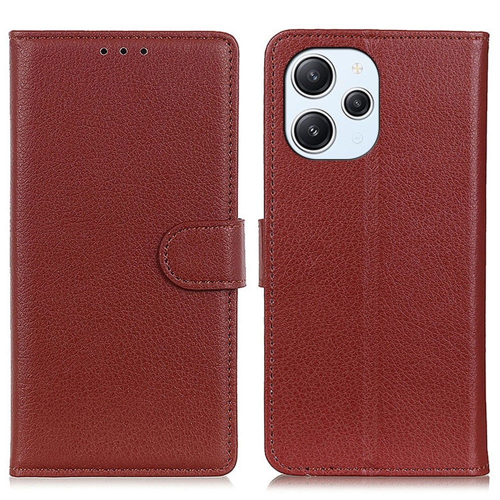 Litchie könyv tok a Xiaomi Redmi 12 4G/5G készülékhez - barna