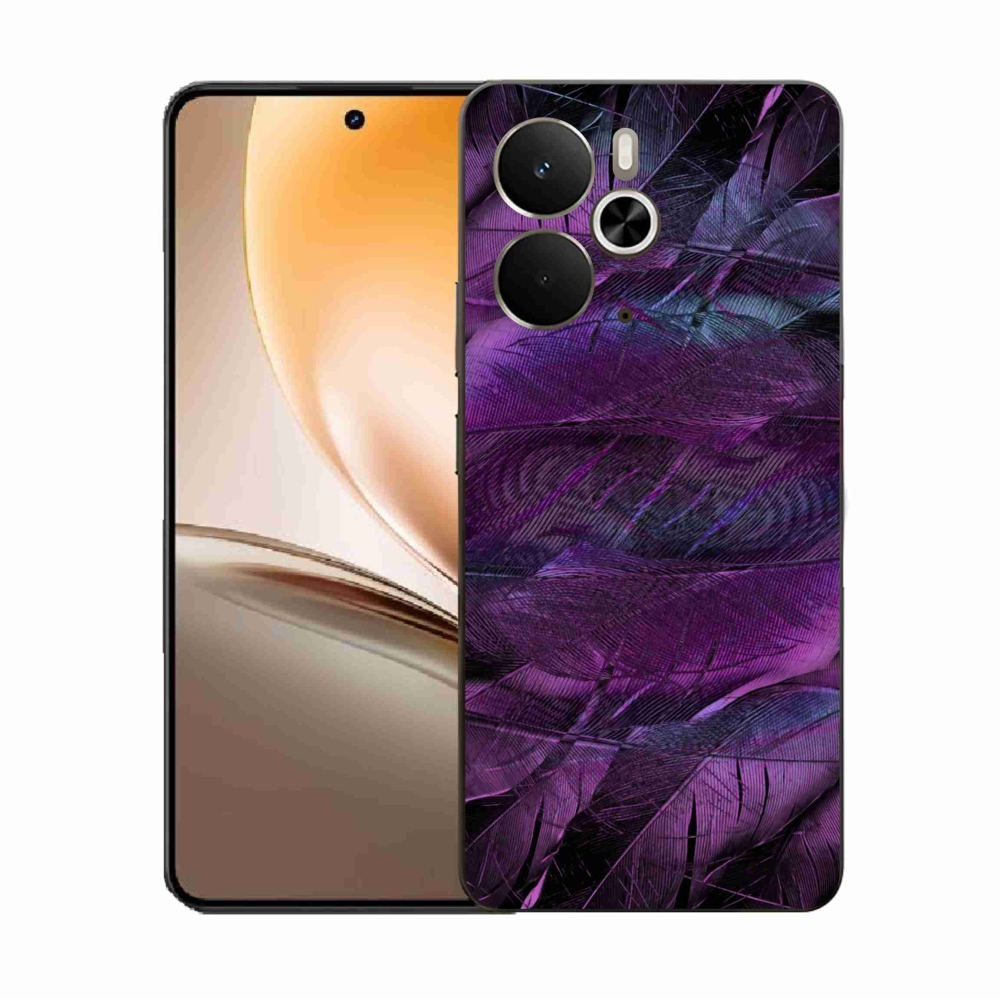 Gél borítás mmCase a Realme 14 5G/14T 5G készülékhez - lila tollak
