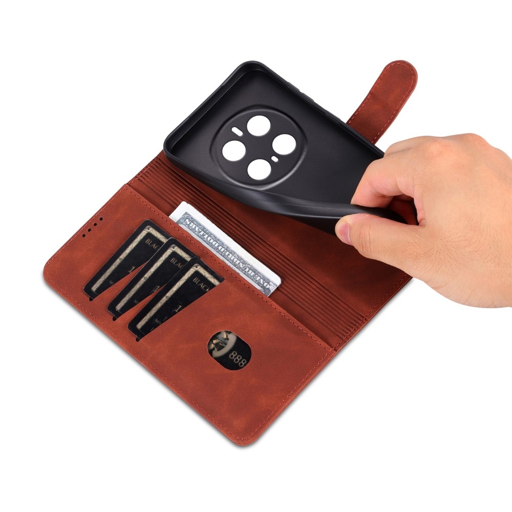 AZNS tok könyv tok Honor Magic 7 Pro 5G - barna színben