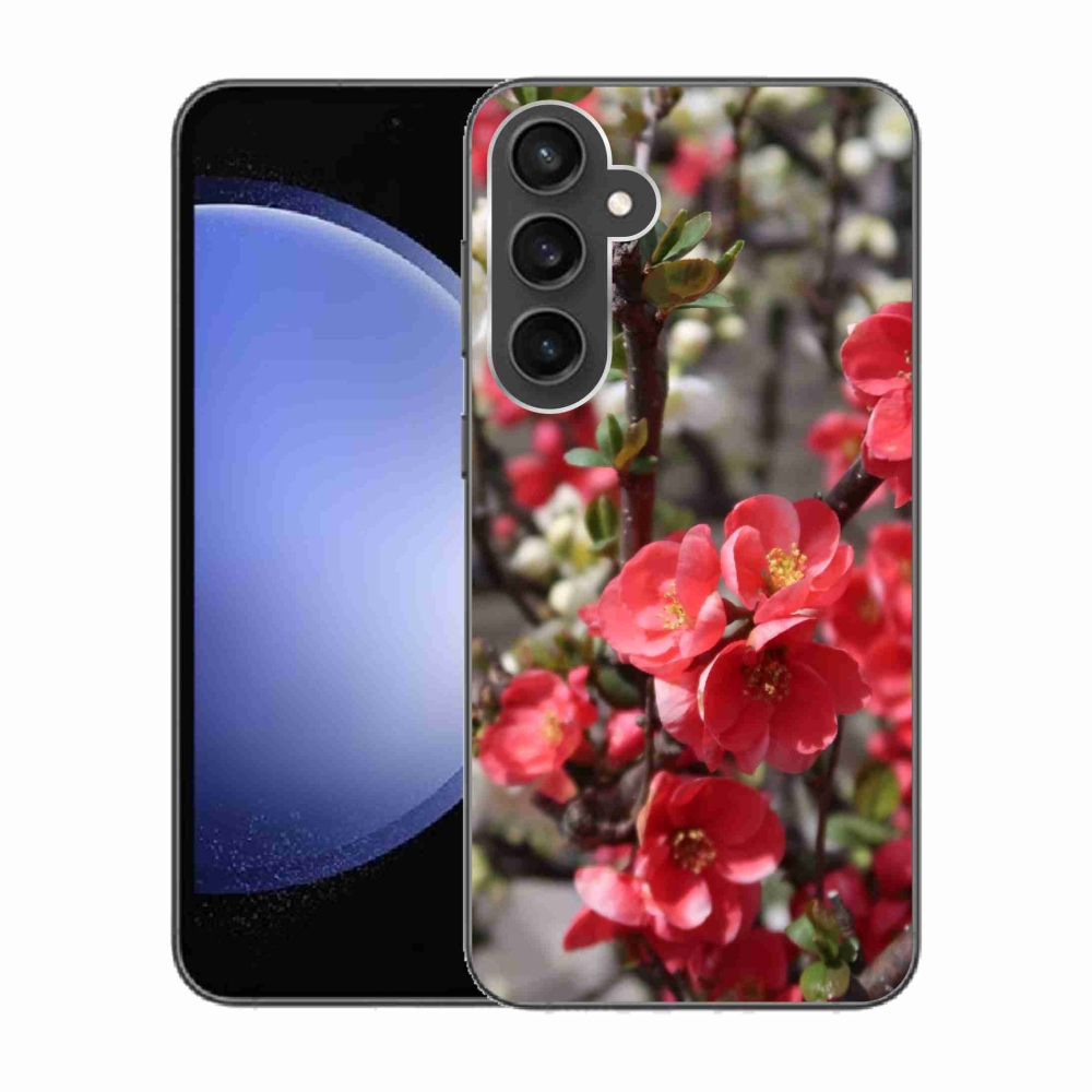 Gél védőhuzat mmCase Samsung Galaxy S23 FE - piros virágok