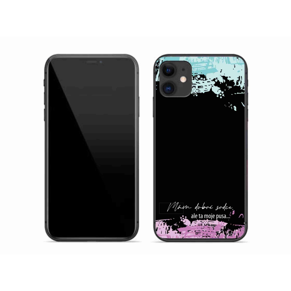 Gél borító mmCase iPhone 11 készülékhez - vicces szöveg 3 fekete háttér