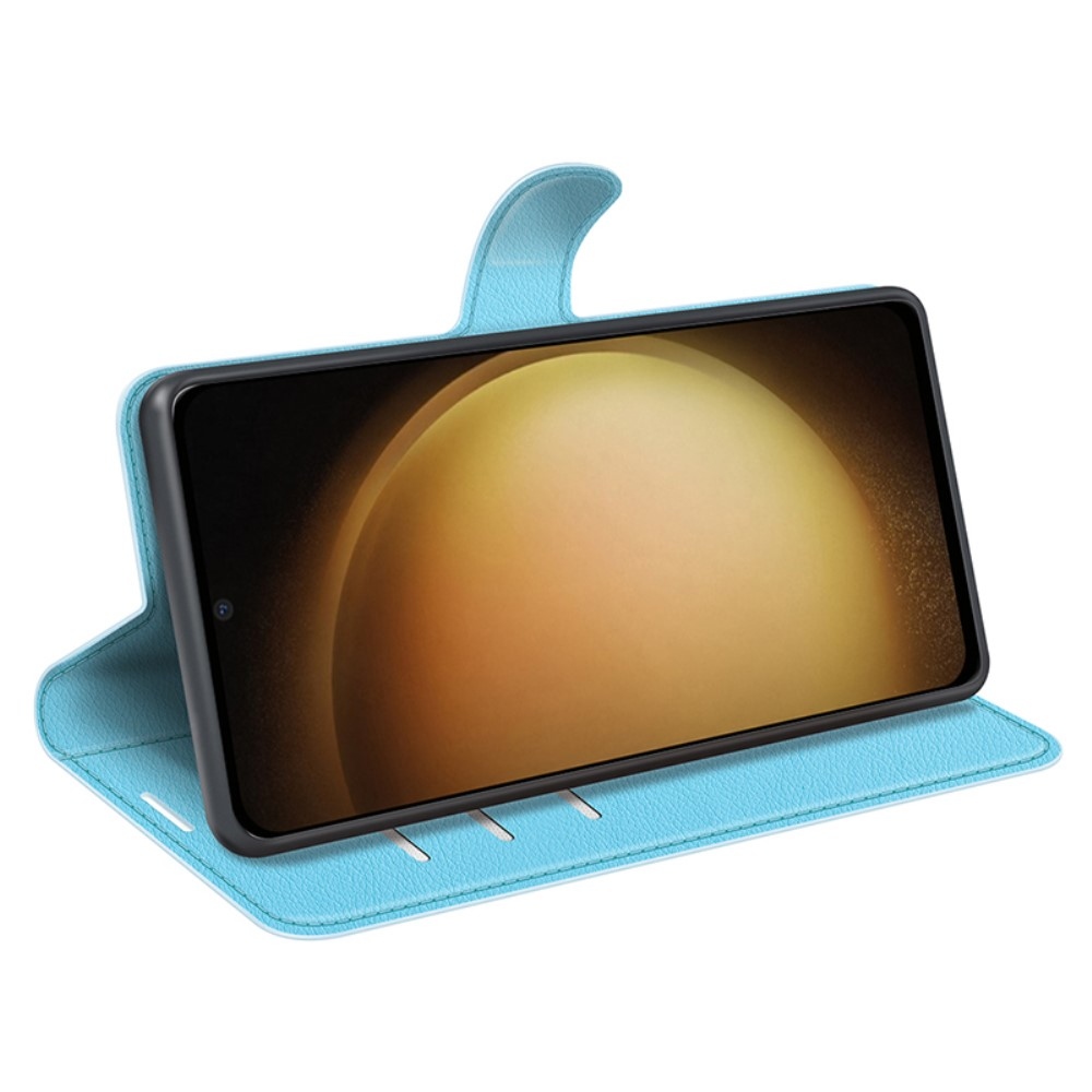 Litchi könyv tok Samsung Galaxy S24+ - kék