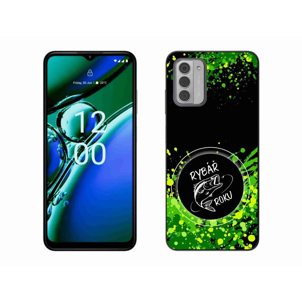 Zselés borító mmCase a Nokia G42 készülékhez - Az év horgásza fekete háttérrel