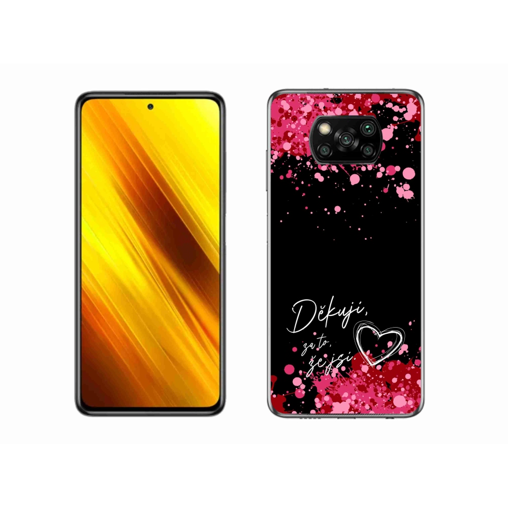 Gél borítás mmCase a Xiaomi Poco X3-hoz - text in love 2 fekete háttér