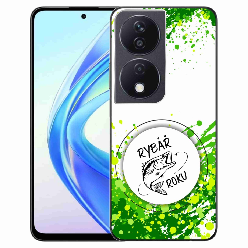 Gél borító mmCase a Honor X7b/Honor 90 Smart készülékhez - az év horgásza fehér háttérrel