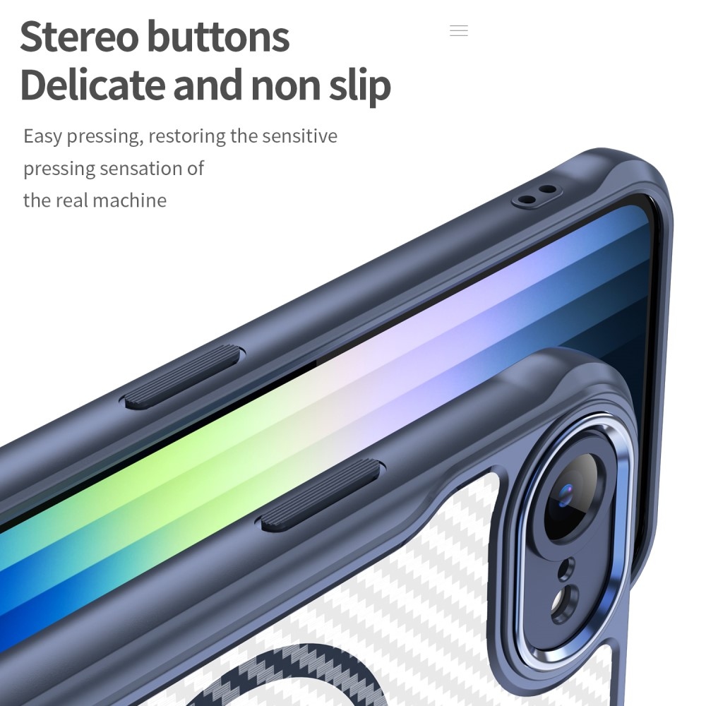 Tartós, textúrázott borítás MagSafe támogatással iPhone 16e készülékhez - kék