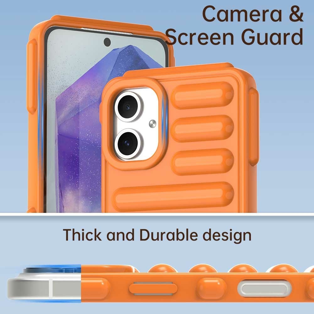 Csíkos tartós borító Samsung Galaxy A06 4G készülékhez - narancssárga