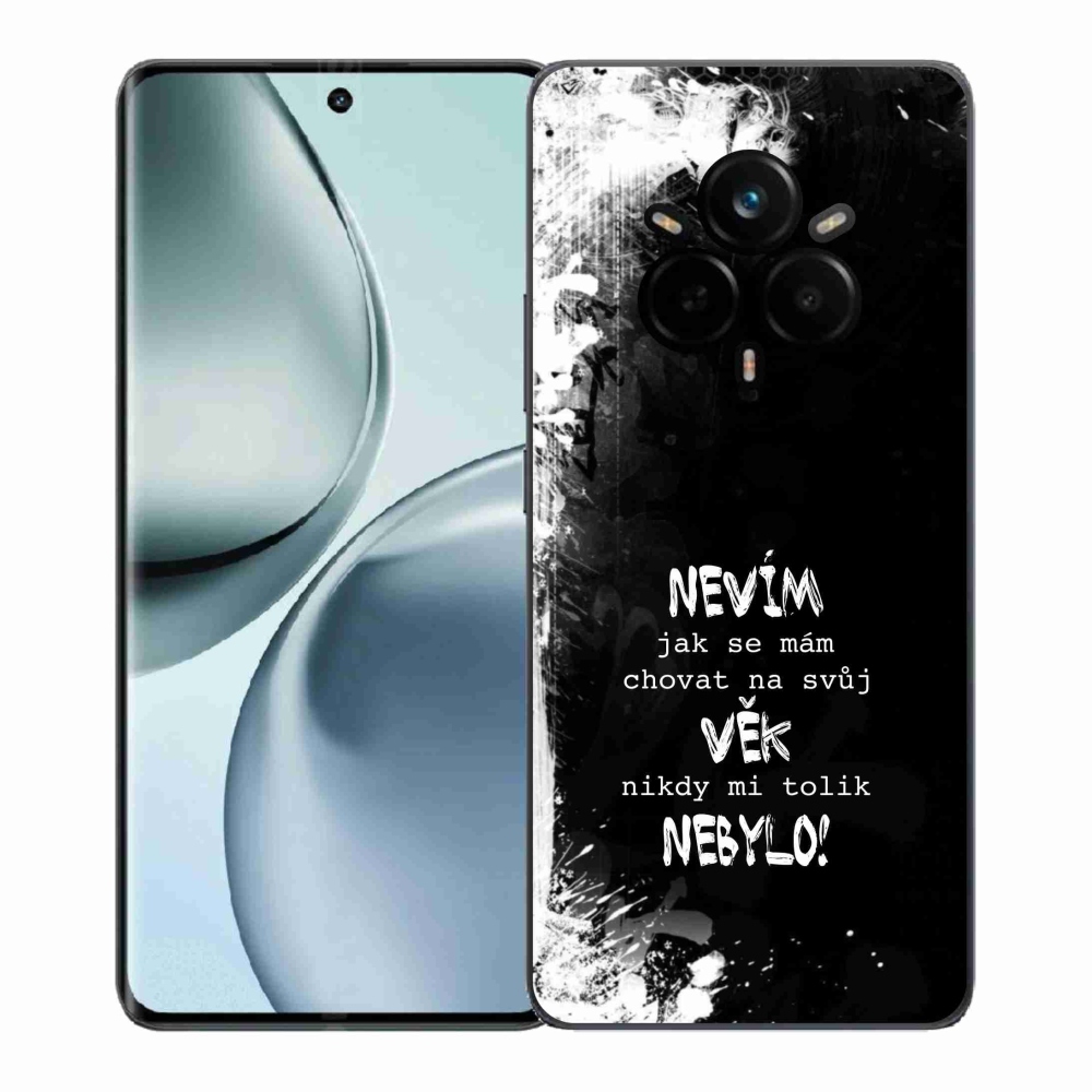 Gél borító mmCase a Realme 14 Pro+ 5G készülékhez - vicces szöveg 14 fekete háttér