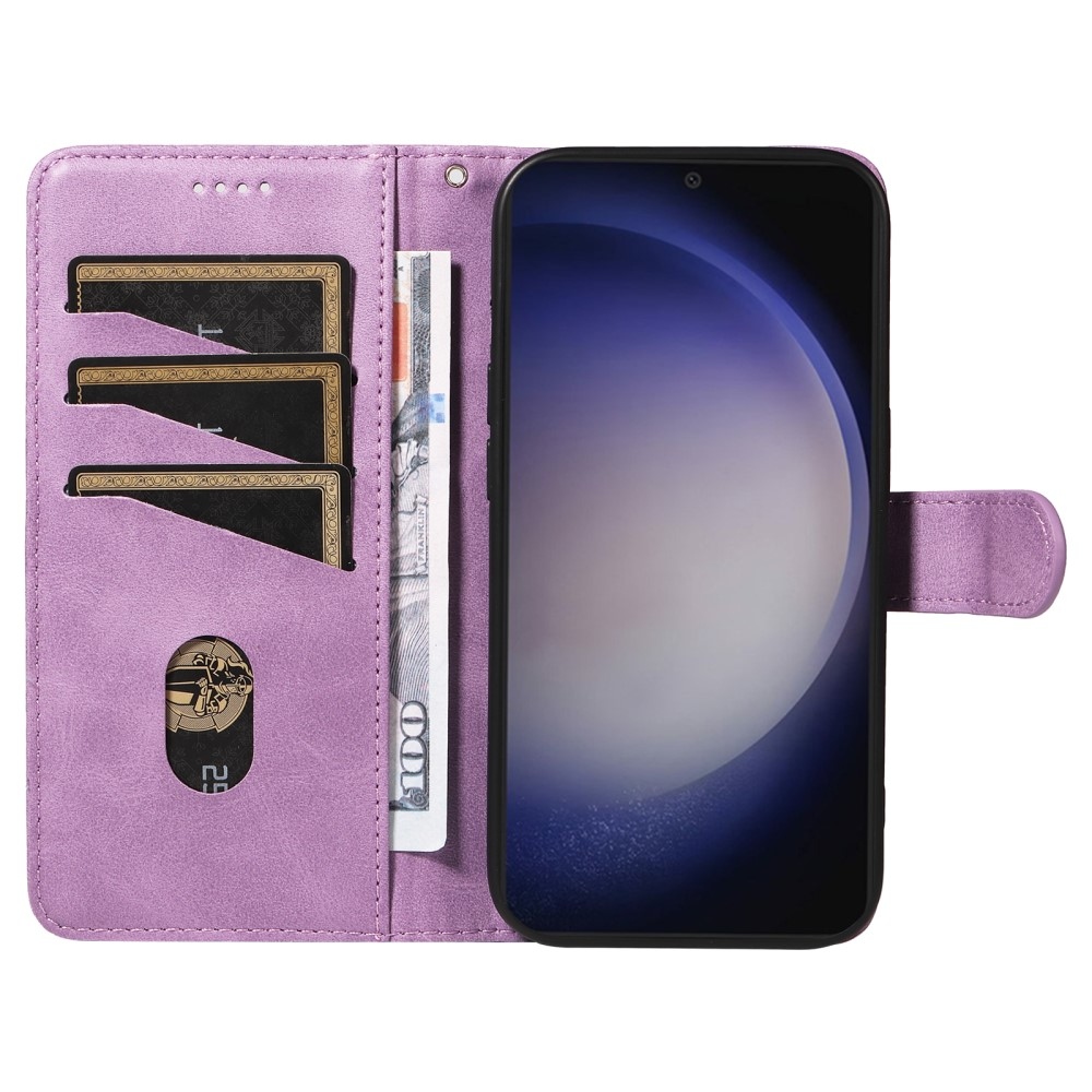 Póló alakú könyvtáska Samsung Galaxy S24+/S25+ készülékhez - világos lila