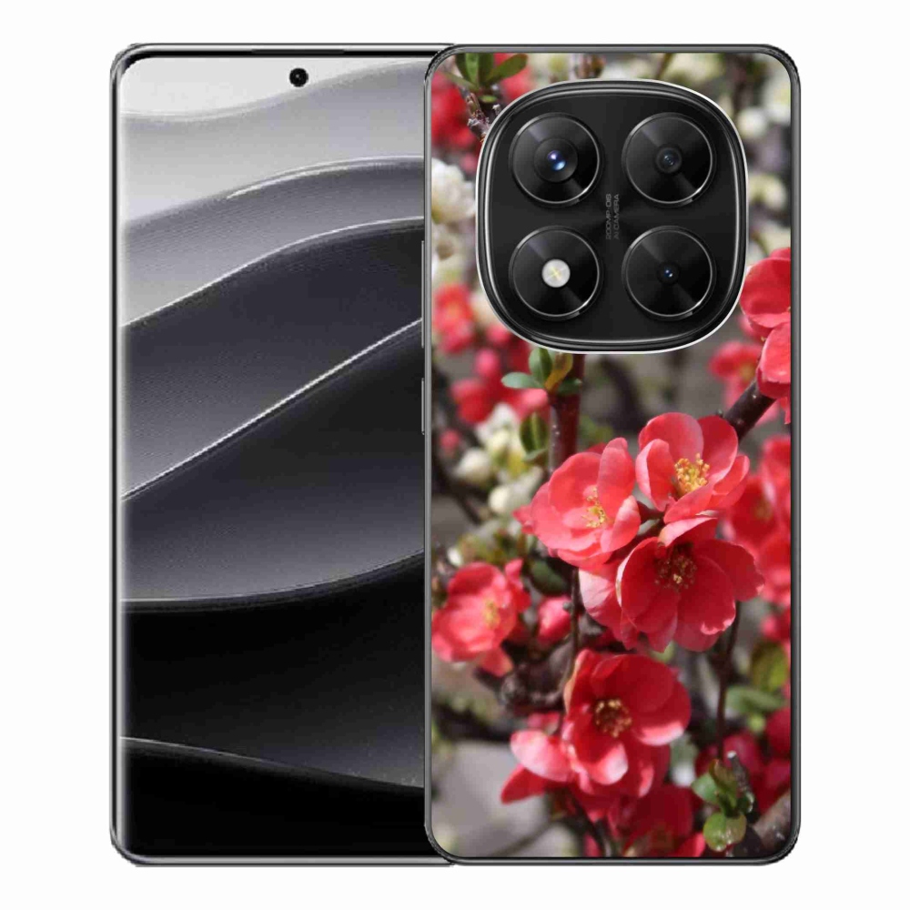 Gél borítás mmCase a Xiaomi Redmi Note 14 Pro 5G/Poco X7 5G számára - piros virágok