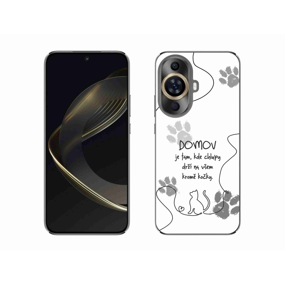 Gél borító mmCase a Huawei Nova 11 készülékhez - macska motívum fehér háttérrel