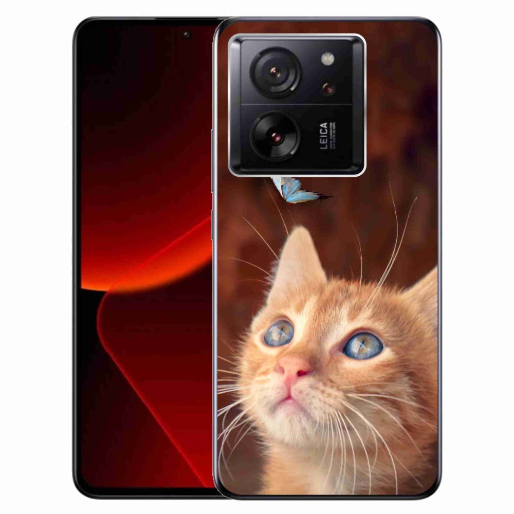 Gél borítás mmCase a Xiaomi 13T/13T Pro számára - pillangó és cica