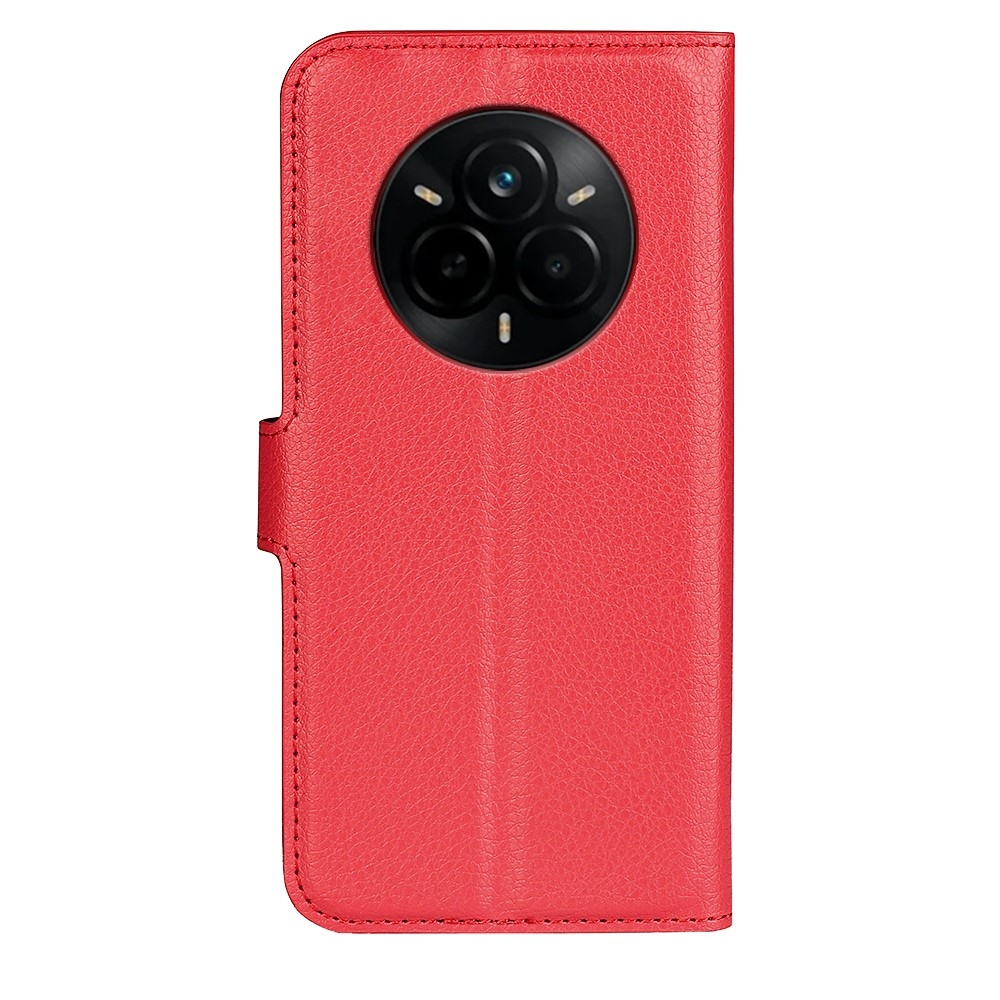 Litchi könyvtáska a Realme 14 Pro 5G készülékhez - piros