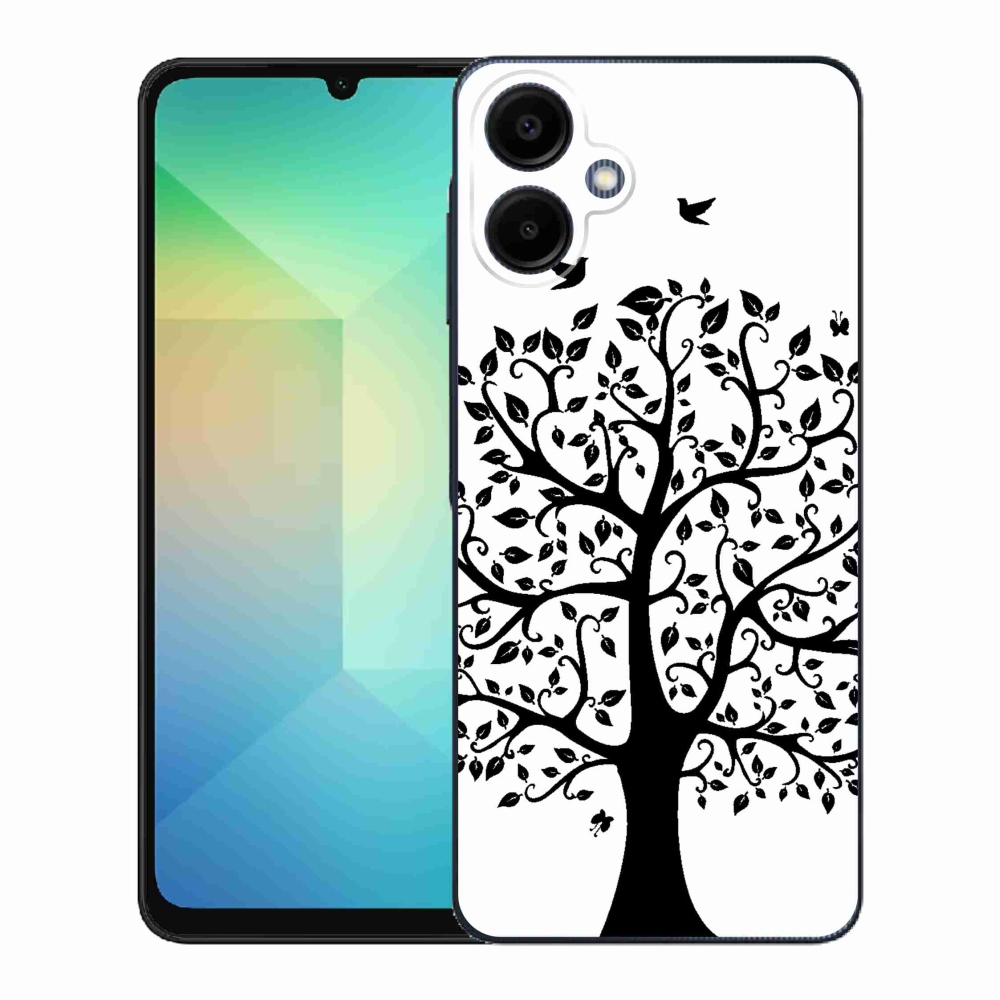 Gél borítás mmCase Samsung Galaxy A06 4G - fekete és fehér fa