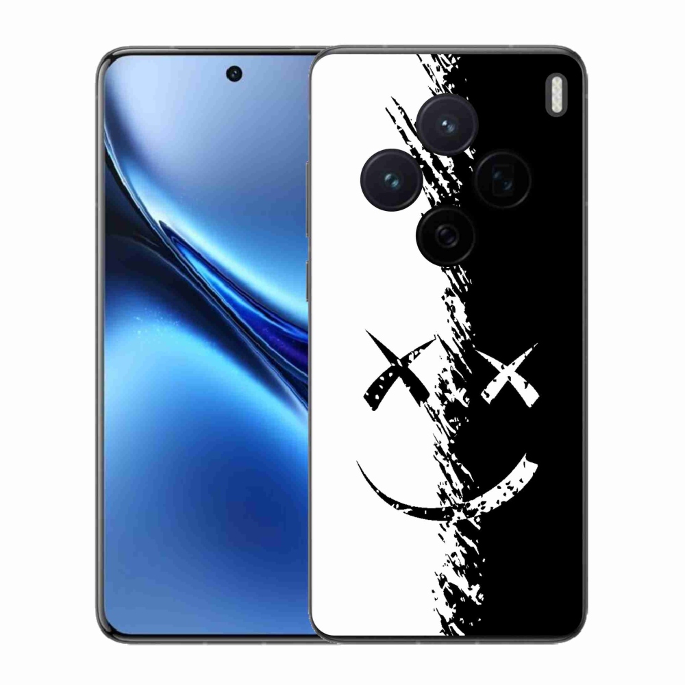 Zselés borító mmCase a Vivo X200 5G készülékhez - fekete-fehér mosolygó