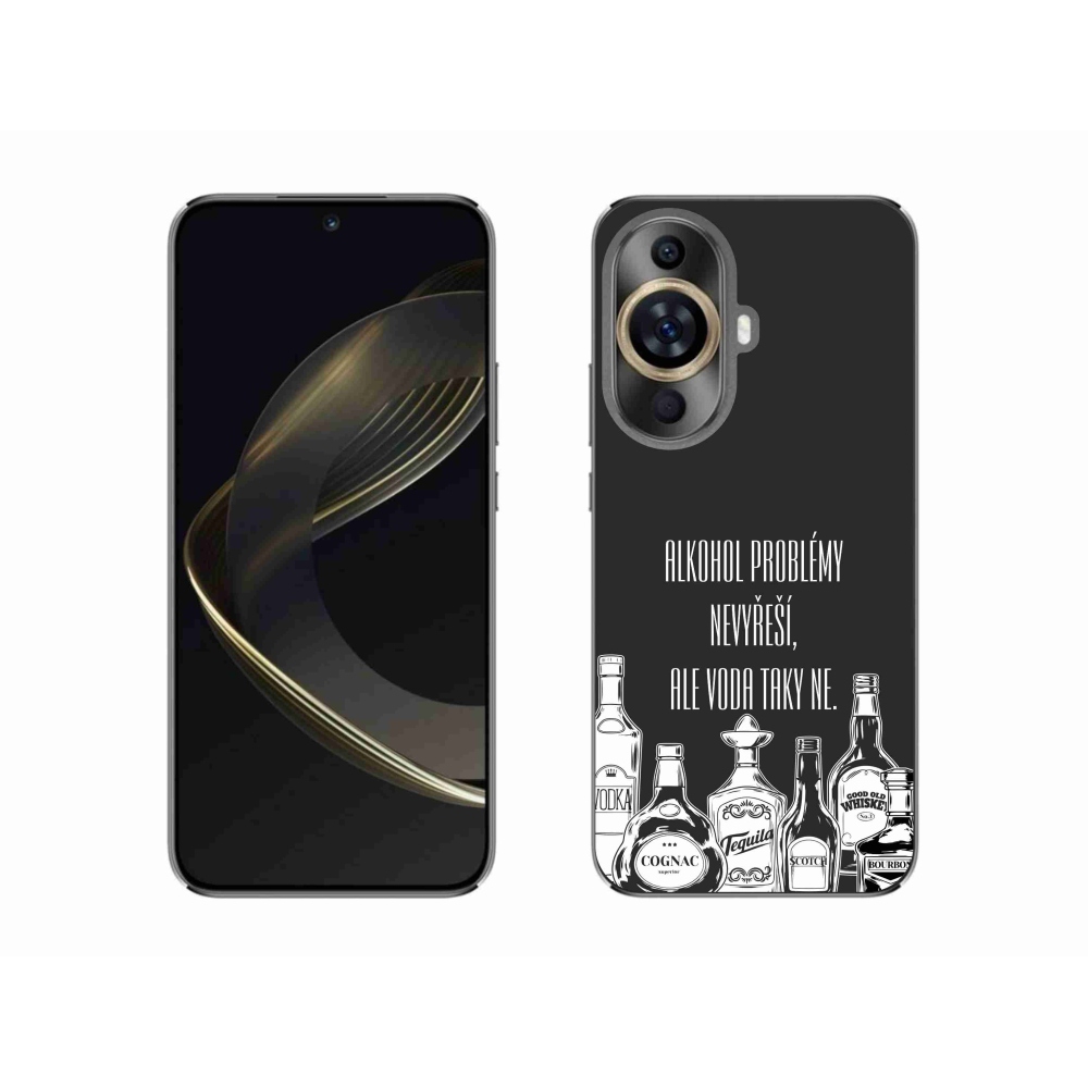 Gél borító mmCase a Huawei Nova 11-hez - vicces szöveg fekete háttérrel