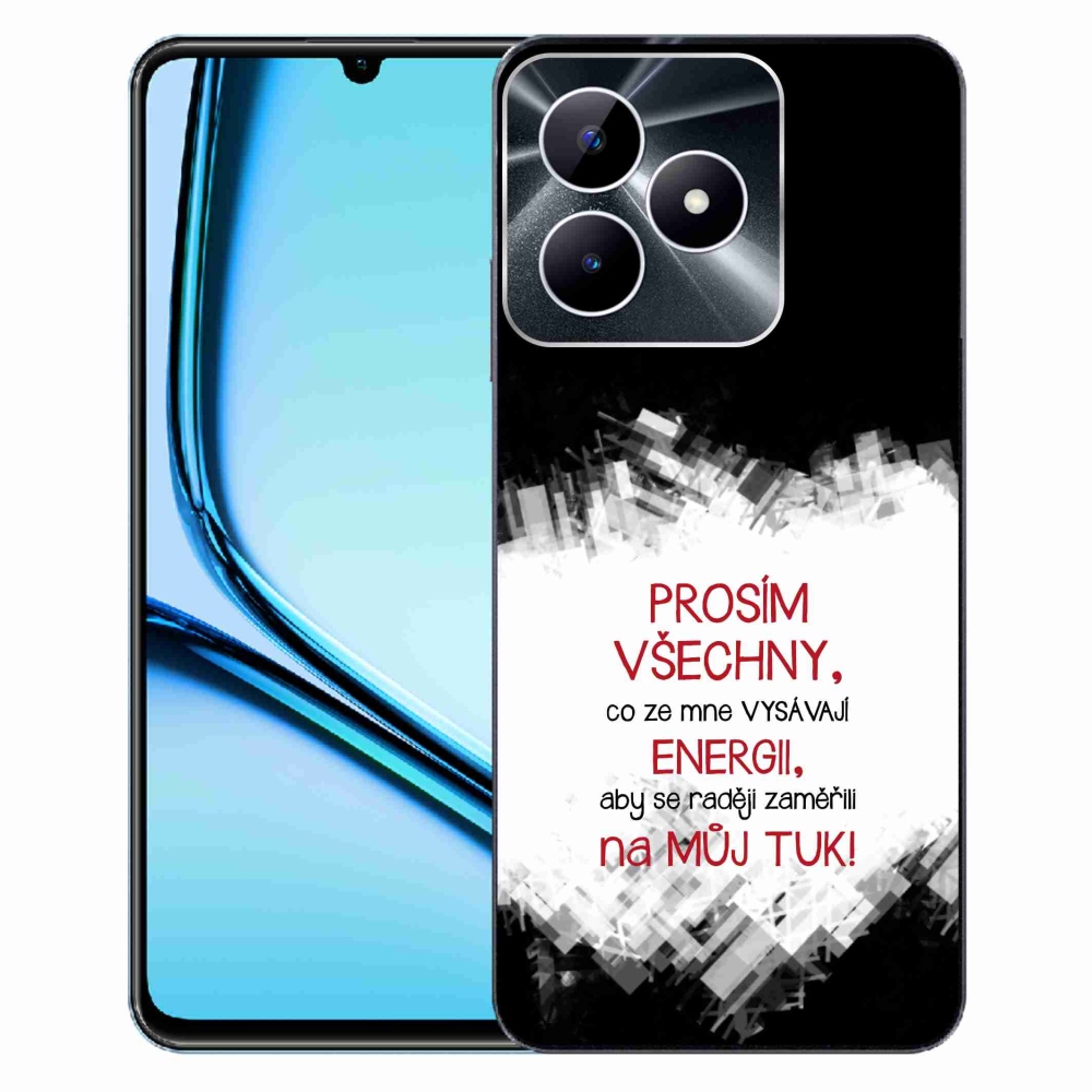 Zselés borító mmCase a Realme Note 50 készülékhez - vicces szöveg 1 piros