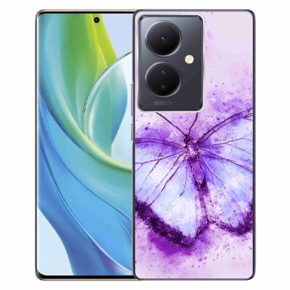 Gél borítás mmCase a Vivo V29 Lite 5G-n - lila pillangó