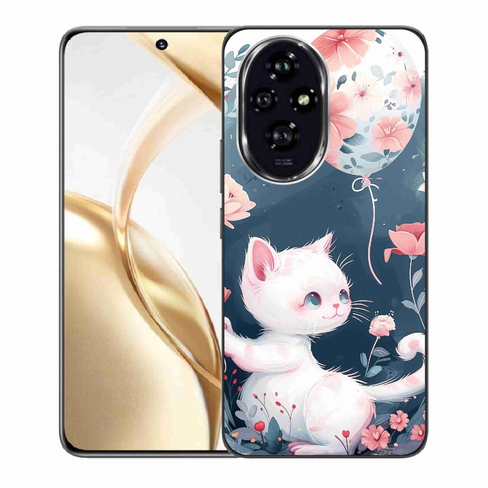 Zselés borítás mmCase a Honor 200 5G készülékhez - cica lufival