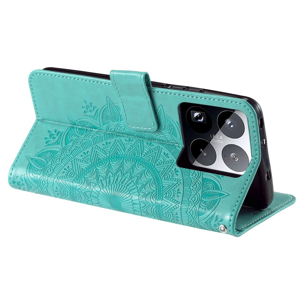 Mandala könyv tok a Xiaomi 15 Pro-hoz - teal színű