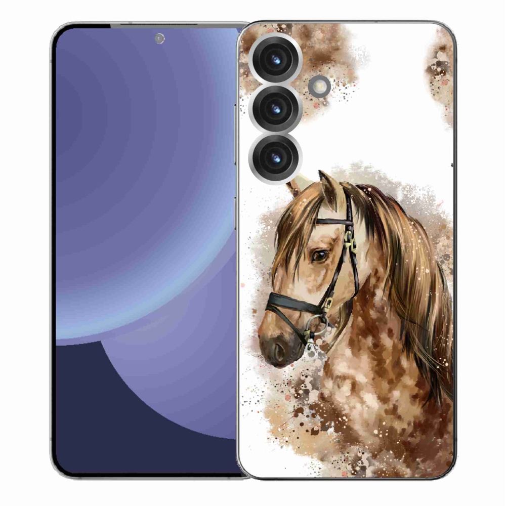 Zselés borítás mmCase Samsung Galaxy S25+ - barna rajzfilm lóhoz