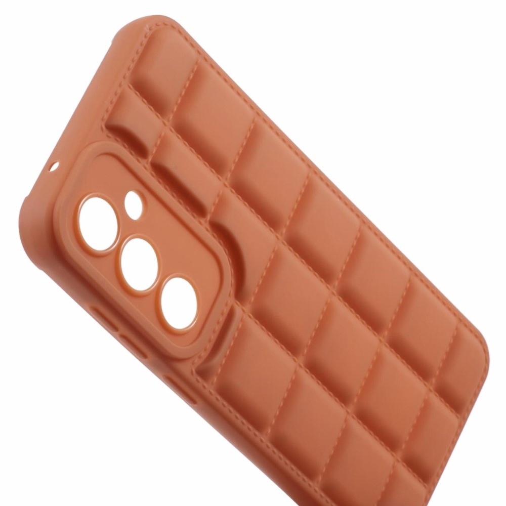 Rácsos tartós zselés tok Samsung Galaxy S23 FE készülékhez - barna