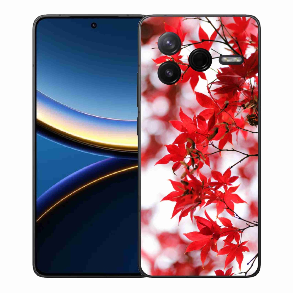 Gél borítás mmCase a Xiaomi Poco F7 Pro számára - piros levelek