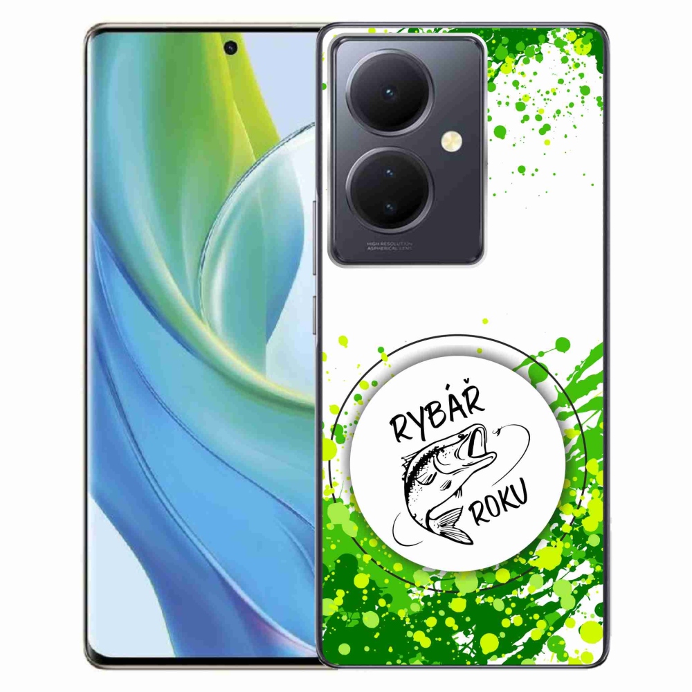 Gél borító mmCase a Vivo V29 Lite 5G-n - az év horgásza fehér háttérrel