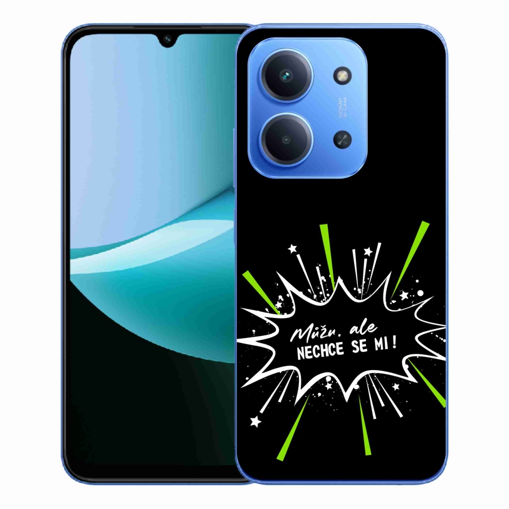 Gél borító mmCase a Xiaomi Redmi 15C 4G/5G (173mm) - vicces szöveg 11 fekete háttérrel