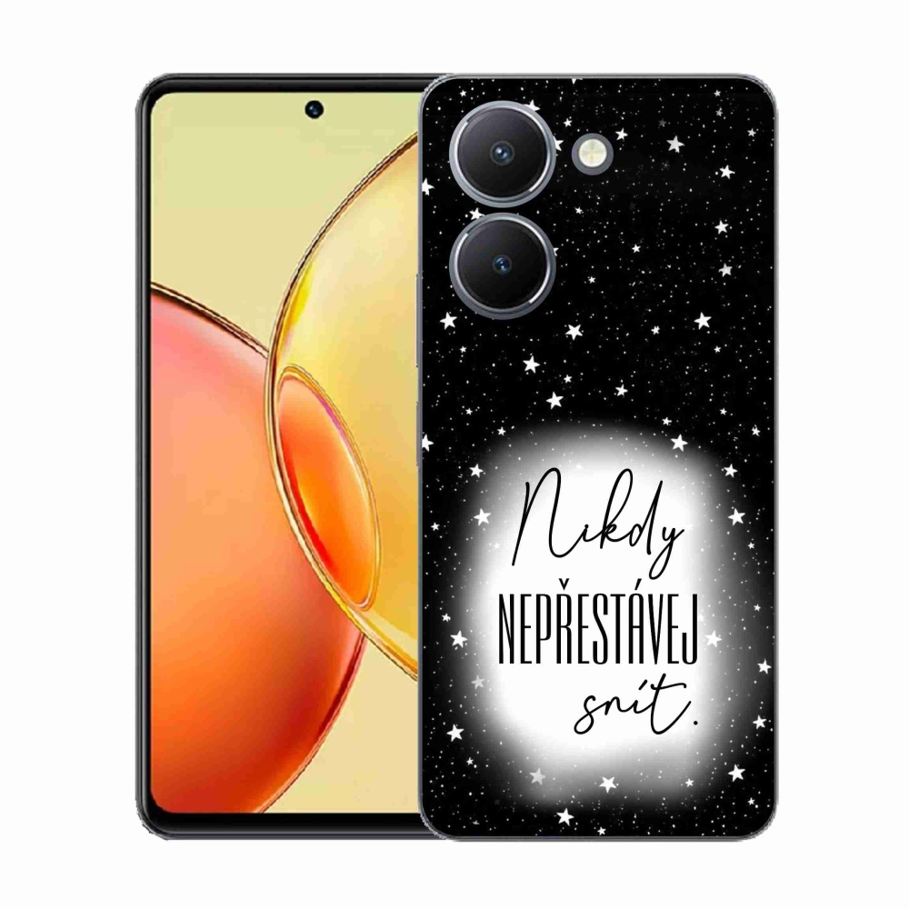 Gél borítás mmCase a Vivo Y36-hoz - Quote 1 fehér és fekete háttérrel