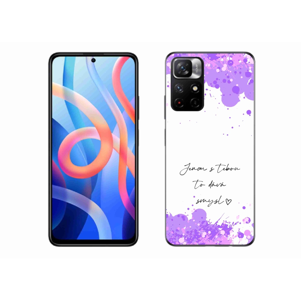 Gél borító mmCase a Xiaomi Redmi Note 11S 5G-hez - szerelmes szöveg fehér háttérrel