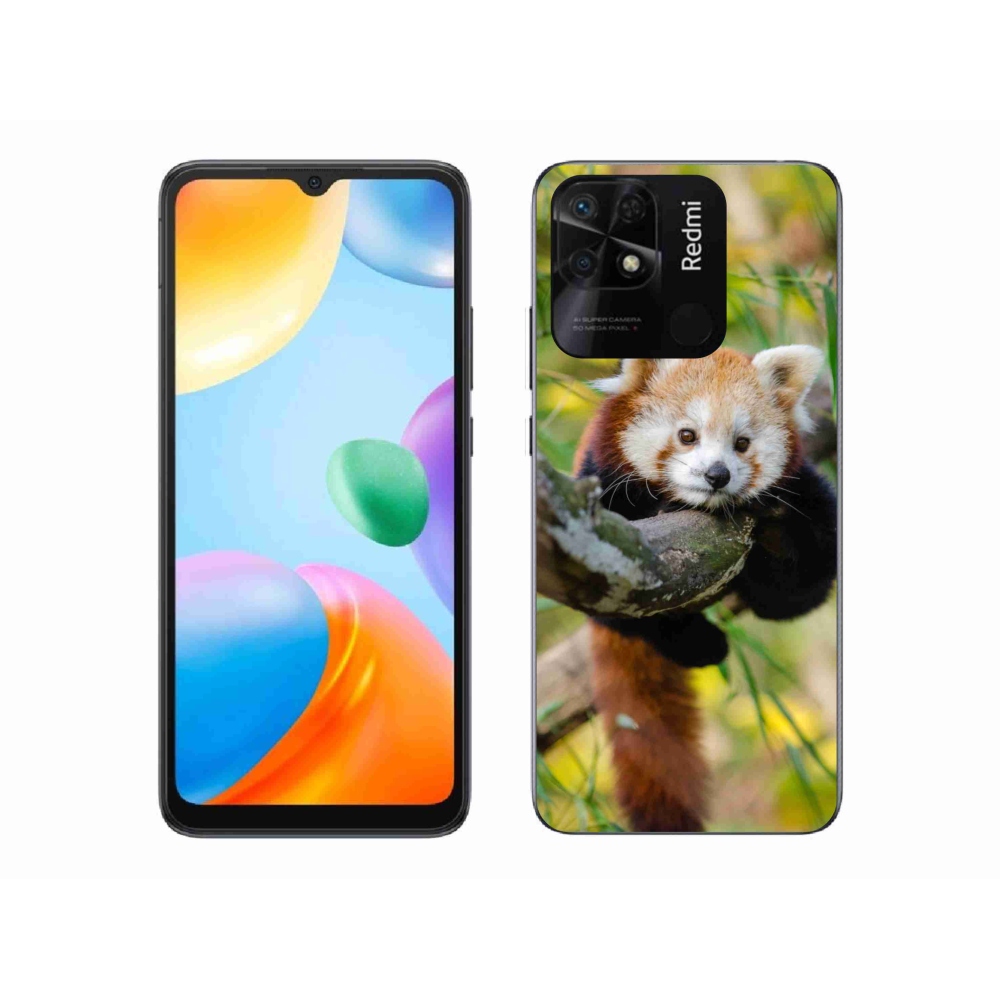 Gél borítás mmCase a Xiaomi Redmi 10C-hez - panda piros