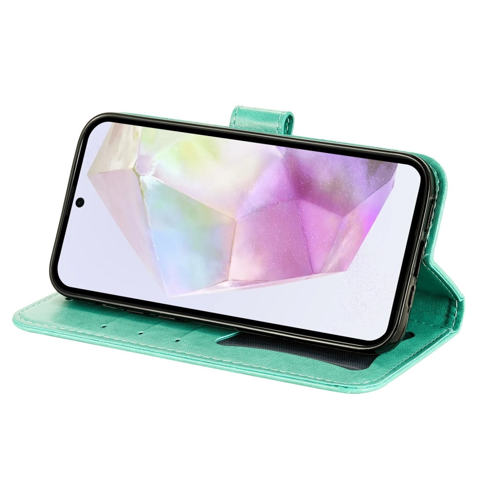 Mandala könyvtáska Samsung Galaxy A36 5G - teal színben