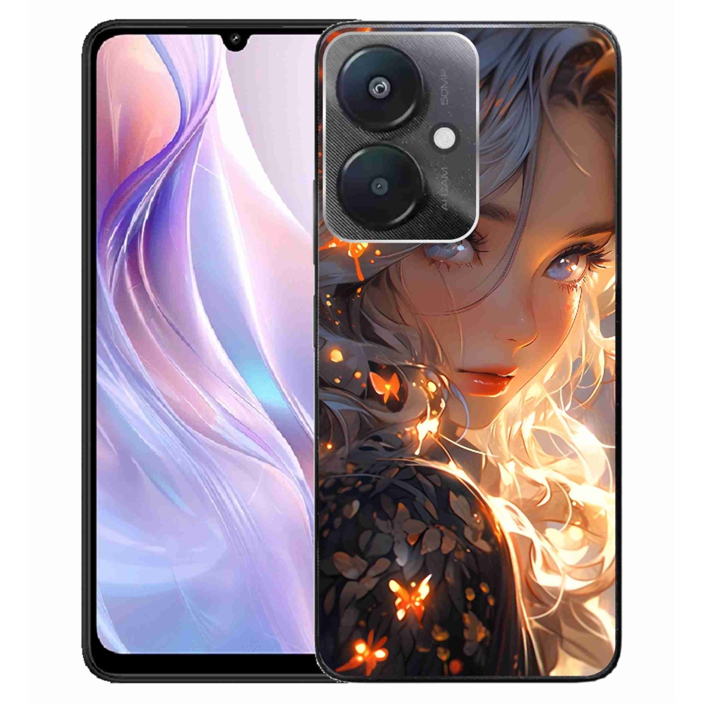 Gél borító mmCase a Xiaomi Redmi 13C 5G-hez - lány és pillangók