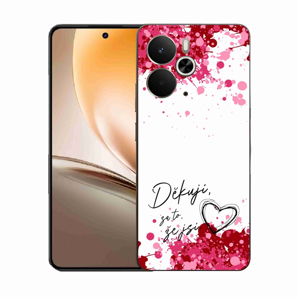 Gél borító mmCase a Realme 14 5G/14T 5G készülékhez - text in love 2 fehér háttérrel