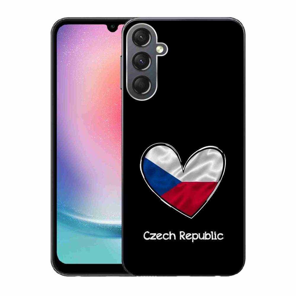 Gél borító mmCase Samsung Galaxy A24 - zászlós szív fekete háttérrel